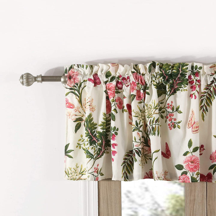 Butterflies Window Valance Floral Nature Farmhouse Traditional 100% Polyester Lined - Diamond Home USA