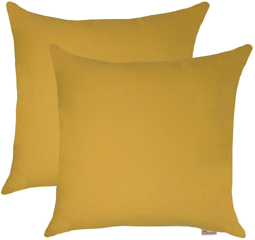 18 inch Outdoor/Indoor Pillow (Set 2) Yellow Solid Color