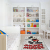 Ln 4'6 x 6'6 Kids Red Black Mickey Mouse Theme Area Rug Rectangle Indoor White Disney Pattern Bedroom Carpet Cartoon Themed Mat Kid Bed Room Movie