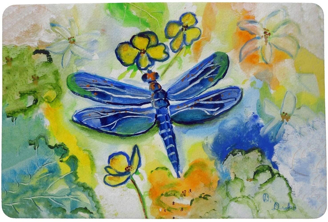 Dragonfly Garden Door Mat 18x26 Color Coastal Rectangle