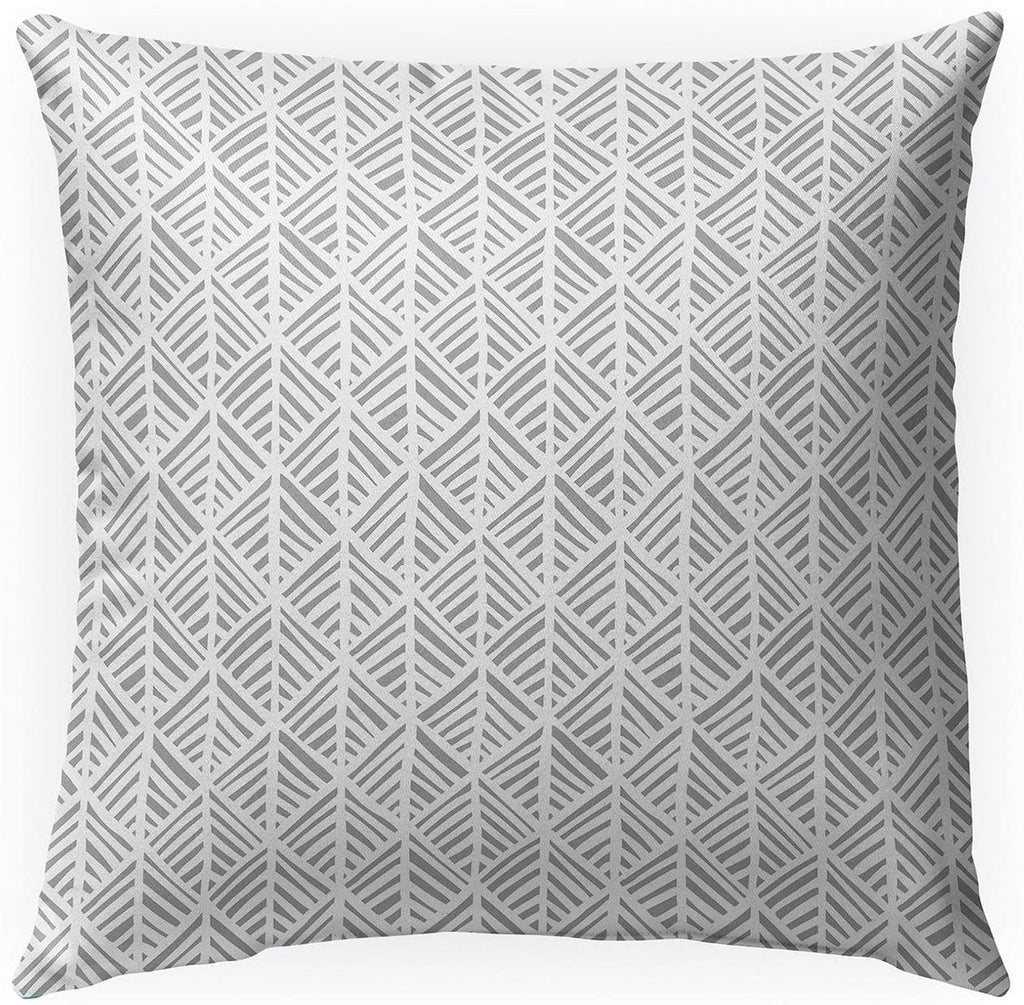 MISC Abstract Leaf Grey Indoor|Outdoor Pillow by 18x18 Grey Geometric Southwestern Polyester Removable Cover