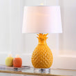 Yellow Pineapple Table Lamp Set Tropic Palm Leaf Light Modern White Decor Beach Summer Desk Bedroom Office Lighting Polyresin