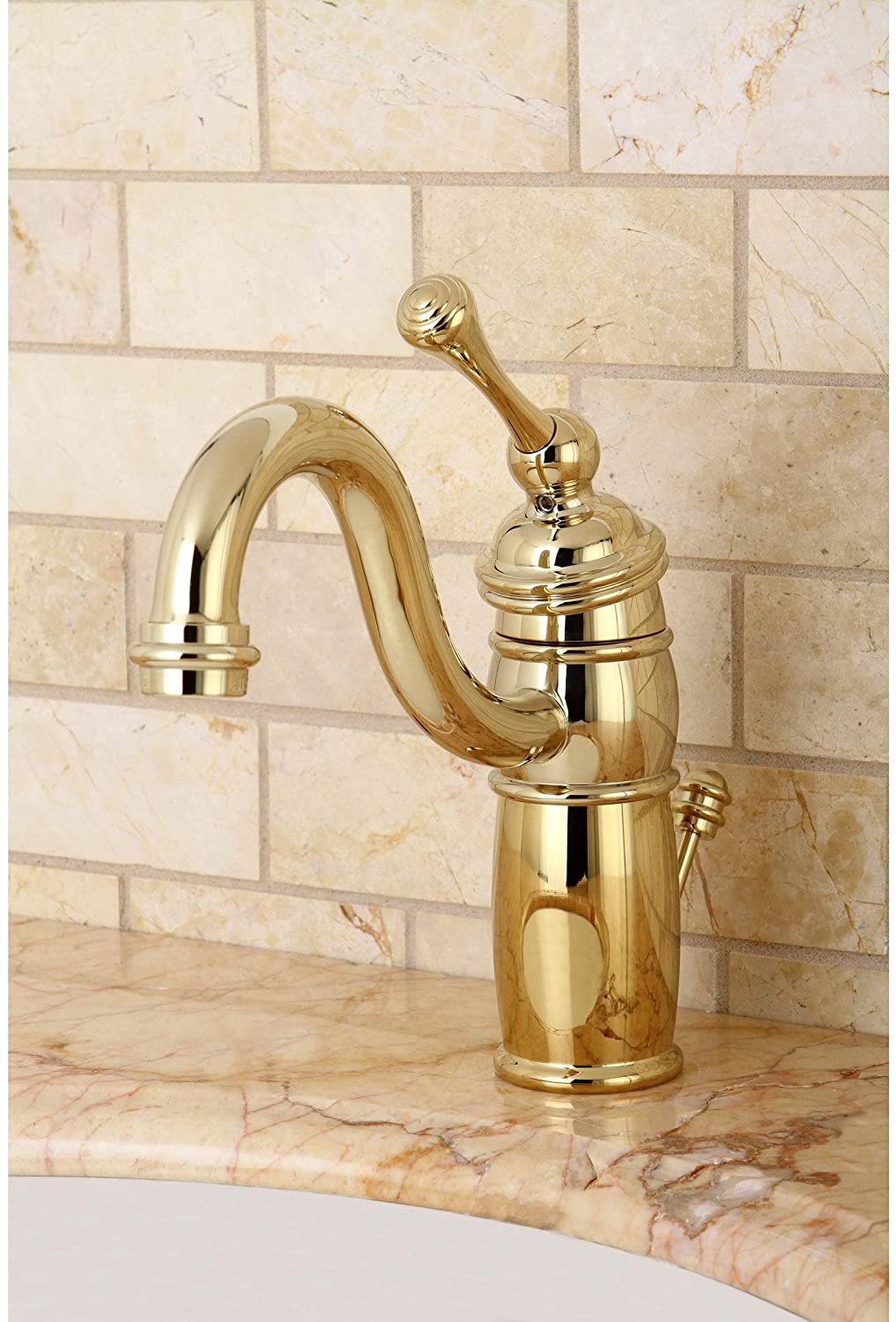 Victorian Centerset Polished Brass Bathroom Faucet Brown