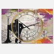 UKN Waiting Paris' Oversized Traditional Wall Clock 3 Panels 36 Wide X 28 High Black Rectangular Steel Finish Battery Included