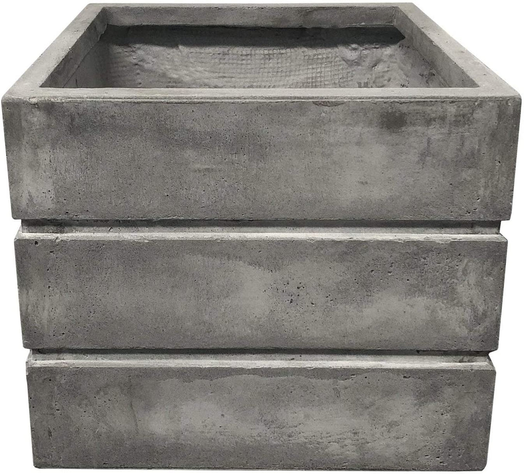 Lightweight Concrete Crate Light Gray Planter Large 17 7'x17