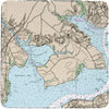 Nautical Map Coaster Set 4 Color Synthetic Fiber