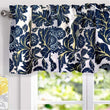 Floral Thermal Insulated Window Valance Blue Navy Modern Contemporary 100% Polyester Lined