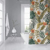 MISC Tropical Leaves Flowers Shower Curtain by 71x74 Green Floral Tropical Polyester