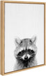 Raccoon Portrait Framed Canvas Art Natural 18x24 Modern Contemporary Rectangle
