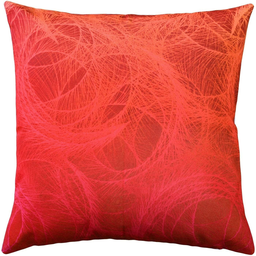 Feather Swirl Red Throw 20x20 Abstract Casual Modern