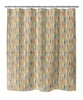 Diamond Orange Shower Curtain by Grey Geometric Modern Contemporary Polyester