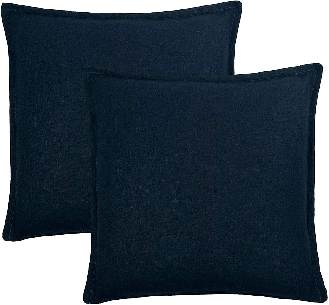 Linen Dark Blue 20 inch Decorative Pillow (Set 2) Solid