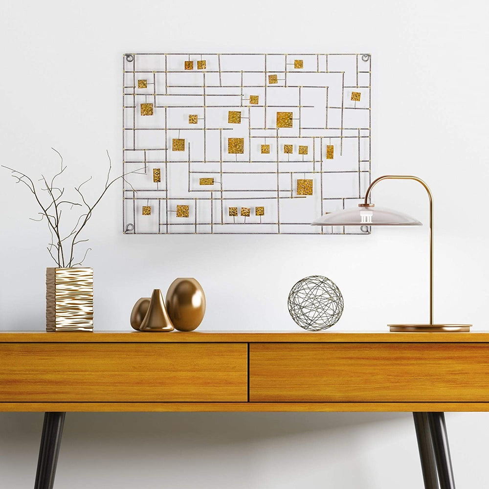 Abstract Metal Wall Decor (28" X 21") Gold