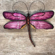 Handmade Dragonfly Purple Hand Painted Art Modern Contemporary Metal