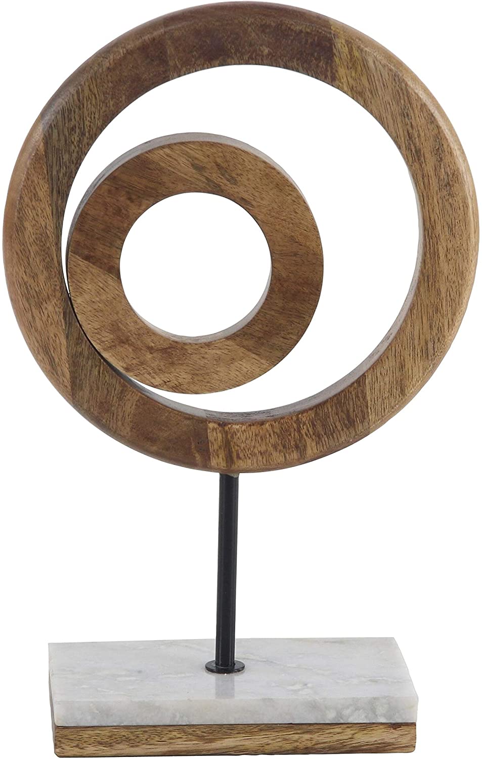 MISC Rustic 13 X 9 Inch Brown Wooden Rings Sculpture Abstract Wood Antique