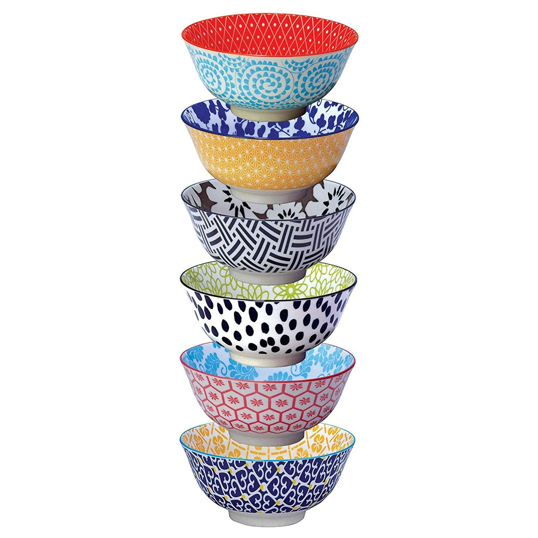 Set 6 Colorful Chelsea Bowls All Purpose Porcelain Small