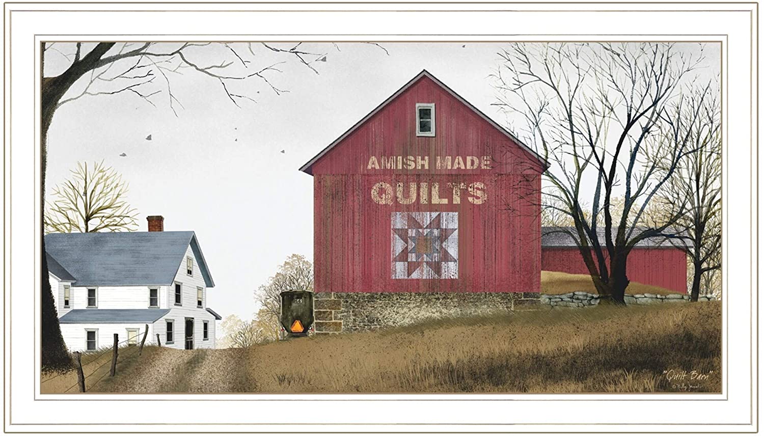 MISC Quilt Barn by Billy Ready Hang Framed White Frame Country