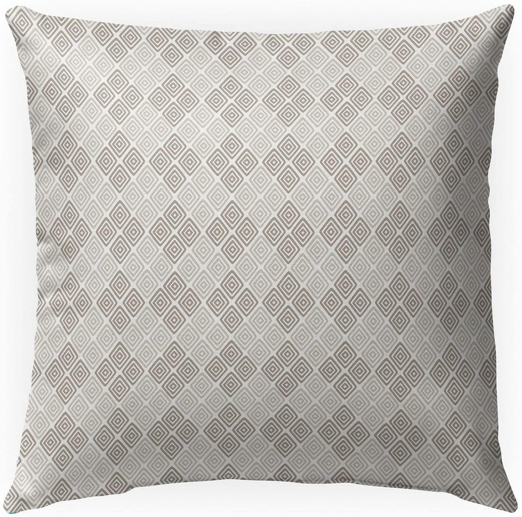 Neutral Indoor|Outdoor Pillow by Tiffany 18x18 Grey Geometric Modern Contemporary Polyester Removable Cover