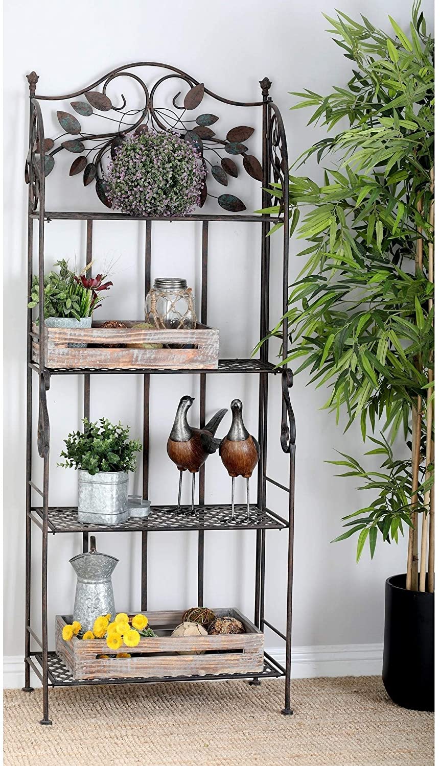 Black Iron Scrollwork Baker's Rack