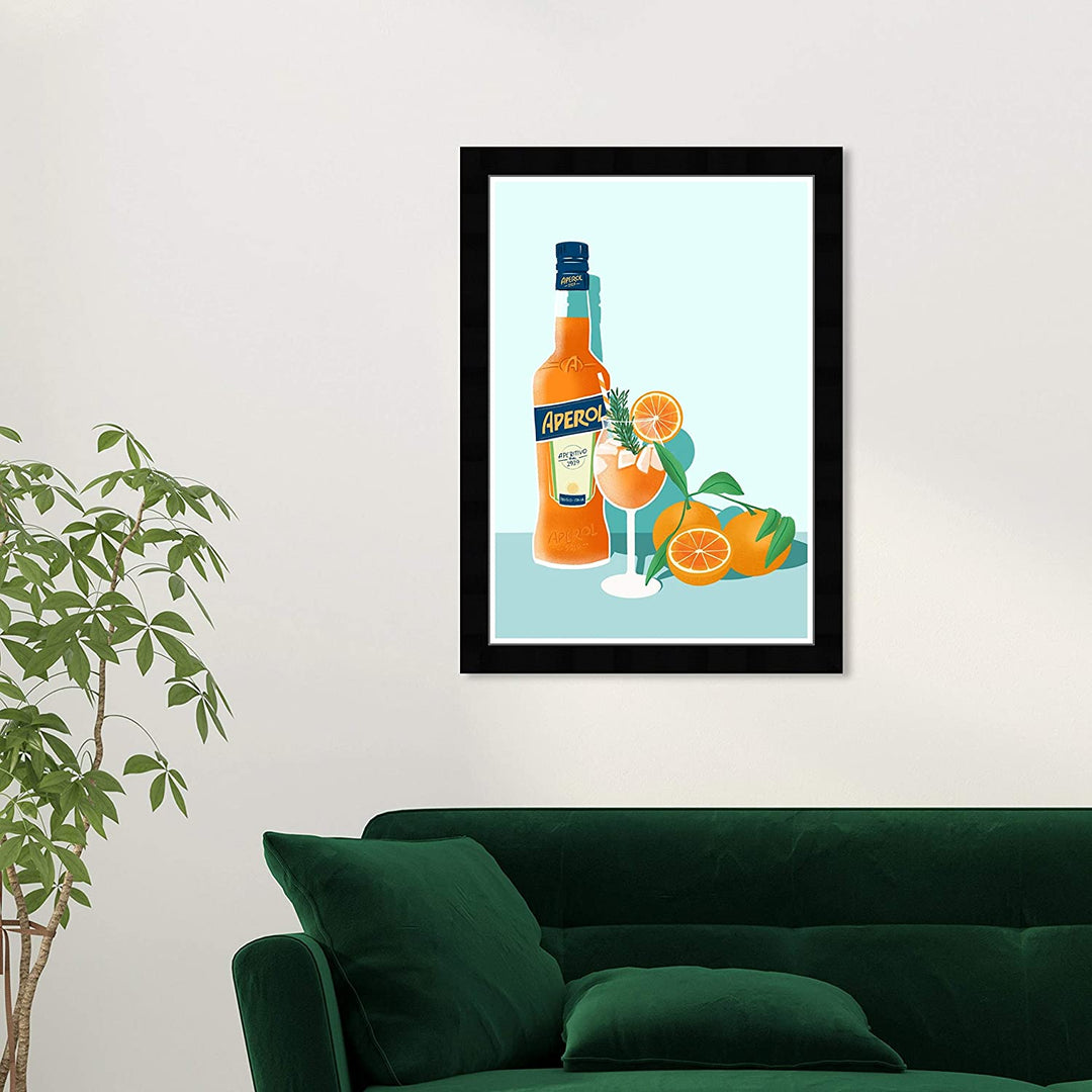 Citric Drink' Drinks Spirits Wall Art Framed Blue Orange