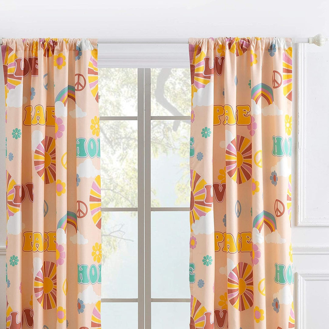 Window Valance 84" W X 16" L Orange Novelty Kids Teen Mid Century Modern 100% Polyester Lined