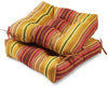 20 inch Outdoor Stripe Chair Cushion (Set 2) Green Red Yellow Striped Traditional Transitional Polyester Fade Resistant Uv Water