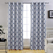 Mason Geometric Thermal Insulated Blackout Grommet Window Curtains Panel Pair 52x 96 Navy Modern Contemporary 100% Polyester