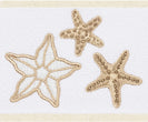 UKN Cream Turkish Cotton Starfish Embroidered 4 Piece Towel Set Brown Novelty