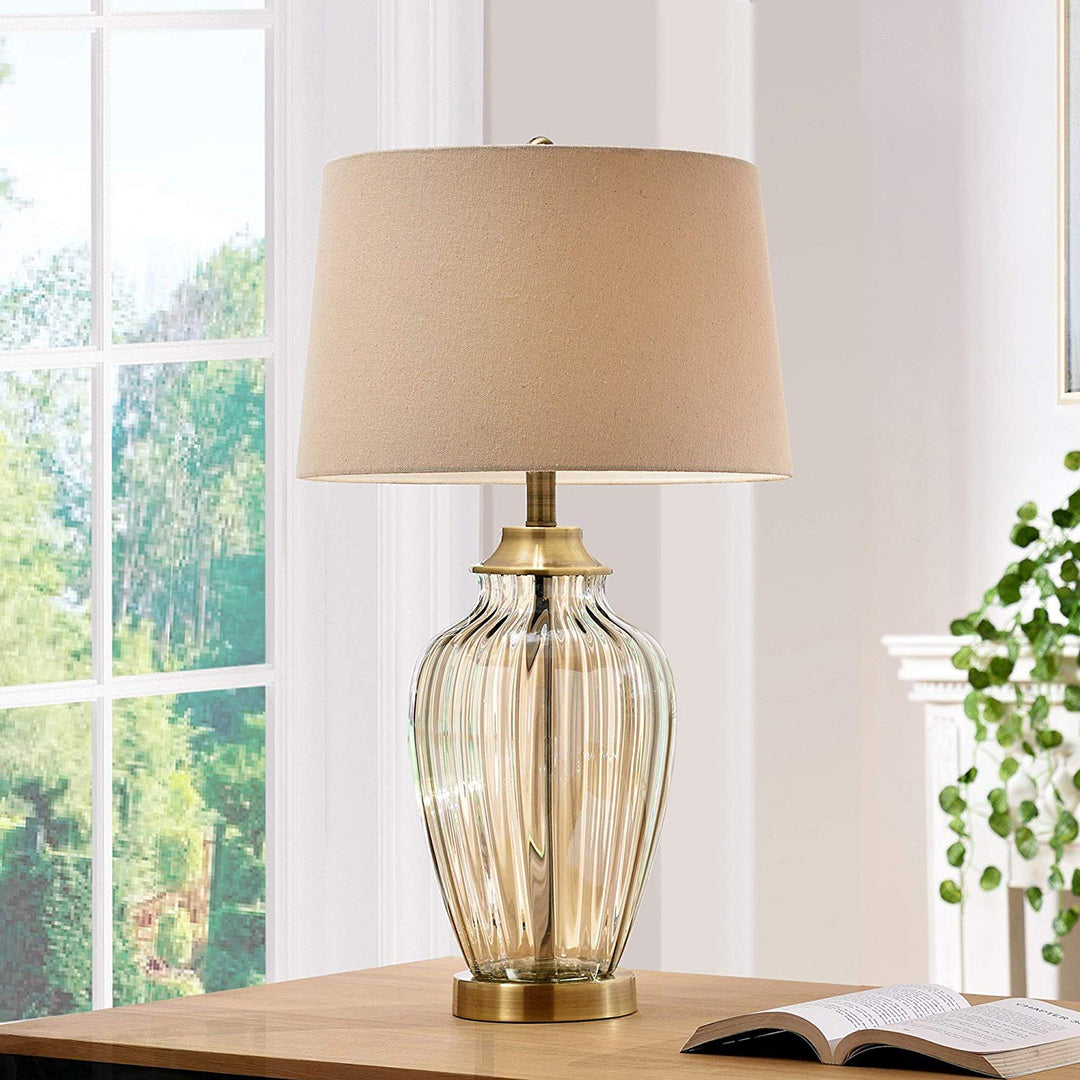 Urn Table Lamp Brass Glass Urn Lighting Indoor Light Fixture