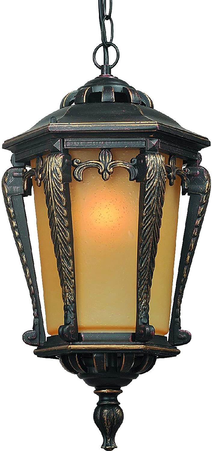 1 Light Indoor/Outdoor Golden Rust Aluminum Pendant Gold Traditional Metal Dimmable