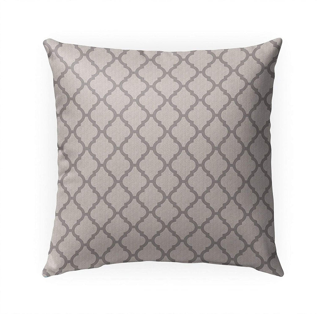 Grey Indoor|Outdoor Pillow by Marina 18x18 Grey Geometric Bohemian Eclectic Polyester Removable Cover