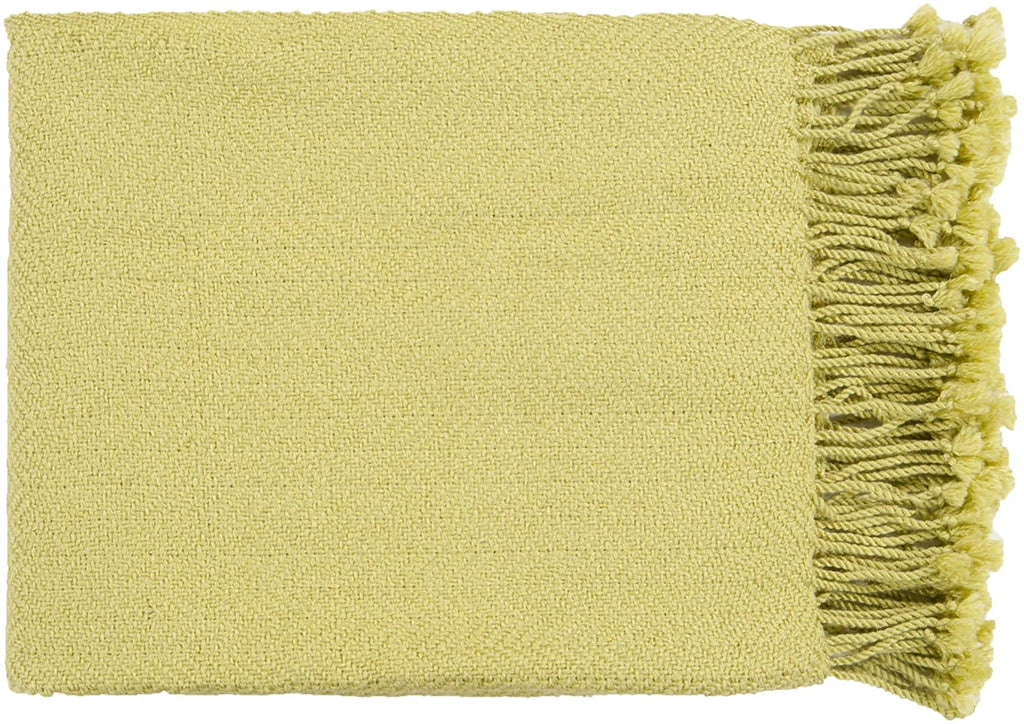 Woven Pepperdine Acrylic Throw Blanket (50 X 60) Green Solid Color Modern Contemporary Victorian