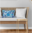 UKN Lumbar Pillow Blue Floral Modern Contemporary Polyester Single Removable Cover