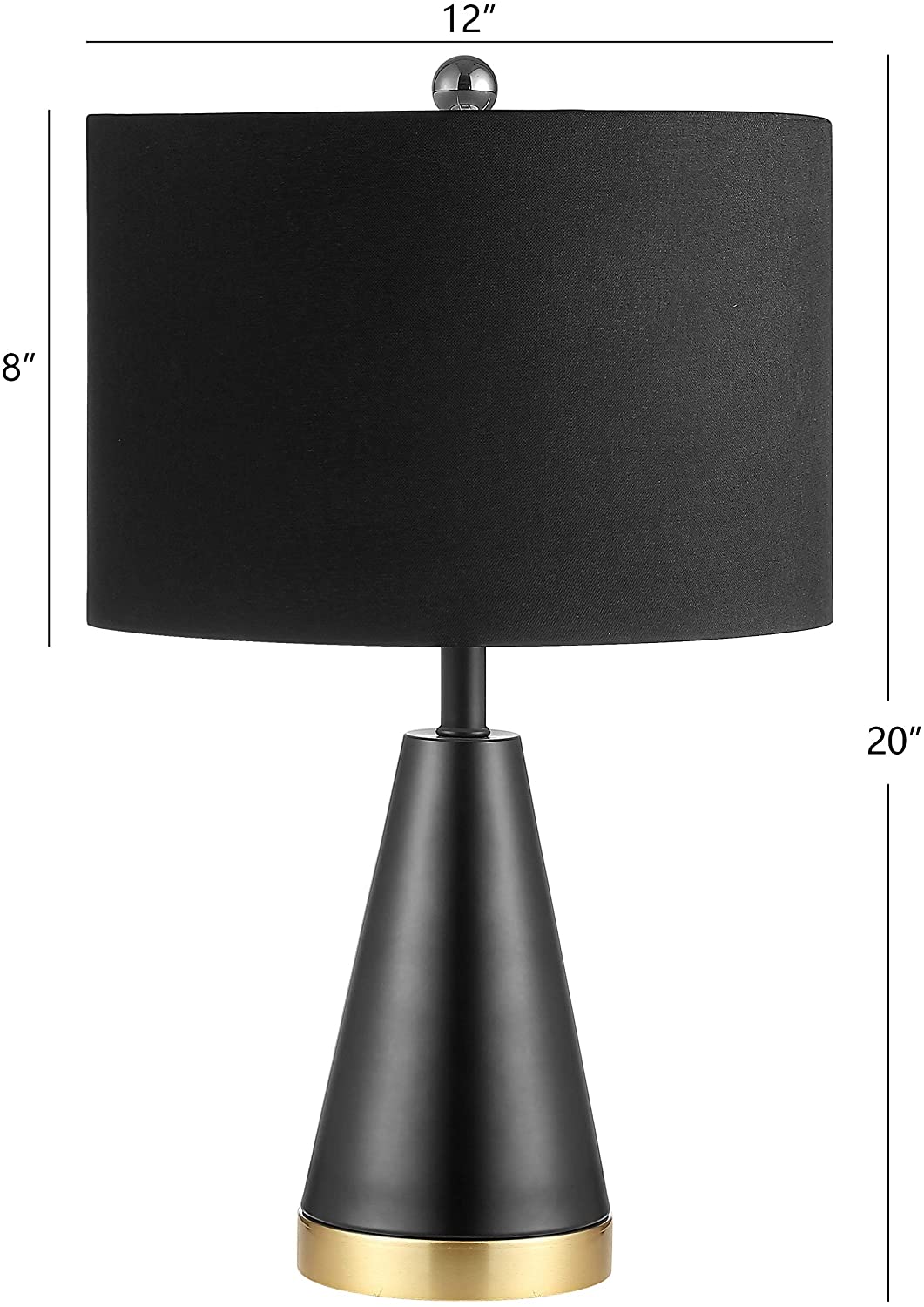 Lighting 20 inch Led Table Lamp (Set 2) 12" W X L 20" H Black Gold Modern Contemporary Bulbs Included