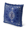 Blue Indoor|Outdoor Pillow by 18x18 Blue Floral Modern Contemporary Polyester Removable Cover