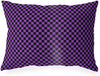 Checker Board Purple Black Indoor|Outdoor Lumbar Pillow 20x14 Purple Geometric Modern Contemporary Polyester Removable Cover