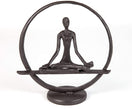 UKN Meditation Circle Cast Iron Sculpture Brown Sports Bronze Finish