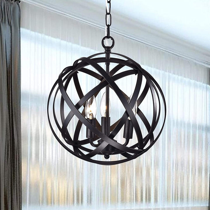 3 Light Pendant Black Modern Contemporary