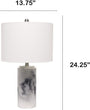 Home Marbleized Table Lamp White Fabric Shade Modern Contemporary