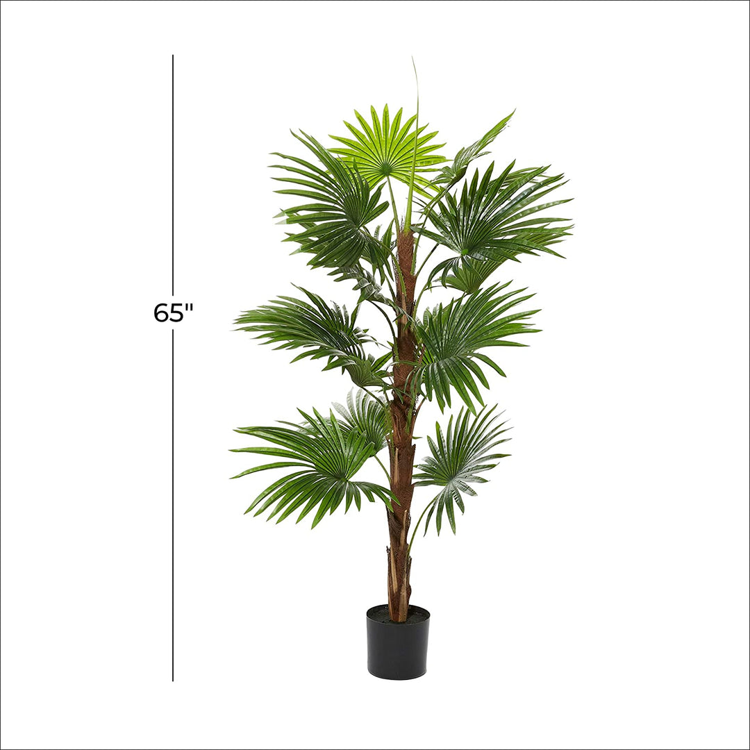 Fountain Palm Tree Artificial Decorative Foliage Indoors 65" Green 34x31x65 - Diamond Home USA