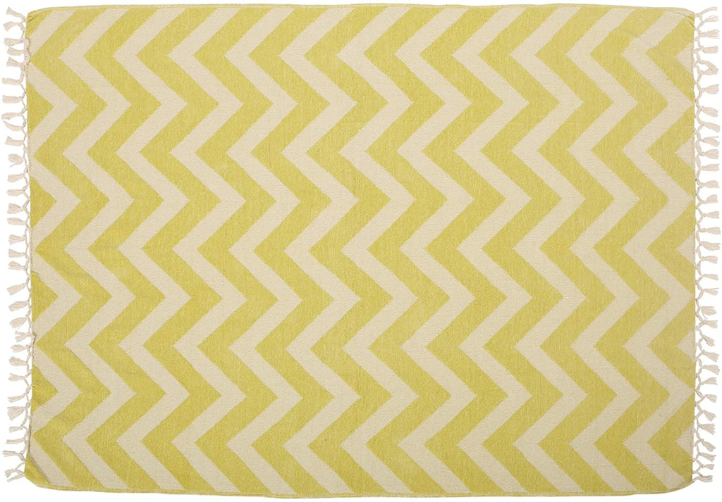 Hand loomed Throw Blanket by Yellow Chevron Modern Contemporary Cotton