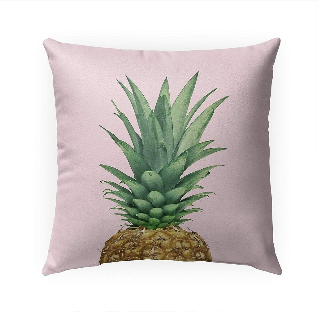 Pineapple Top Indoor|Outdoor Pillow by Vivid Atelier 18x18 Pink Graphic Modern Contemporary Polyester Removable Cover