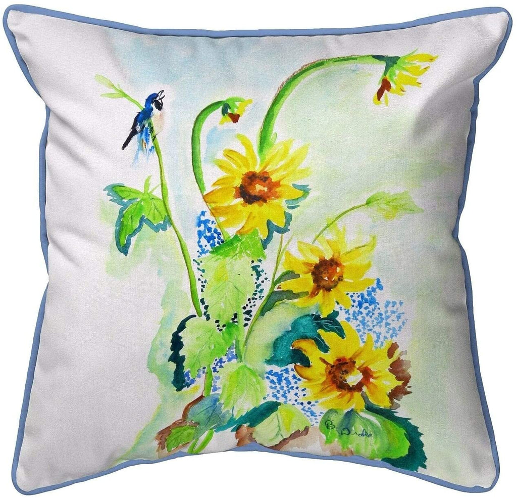 Sunflower Bird Large Pillow 18x18 Color Graphic Casual Polyester