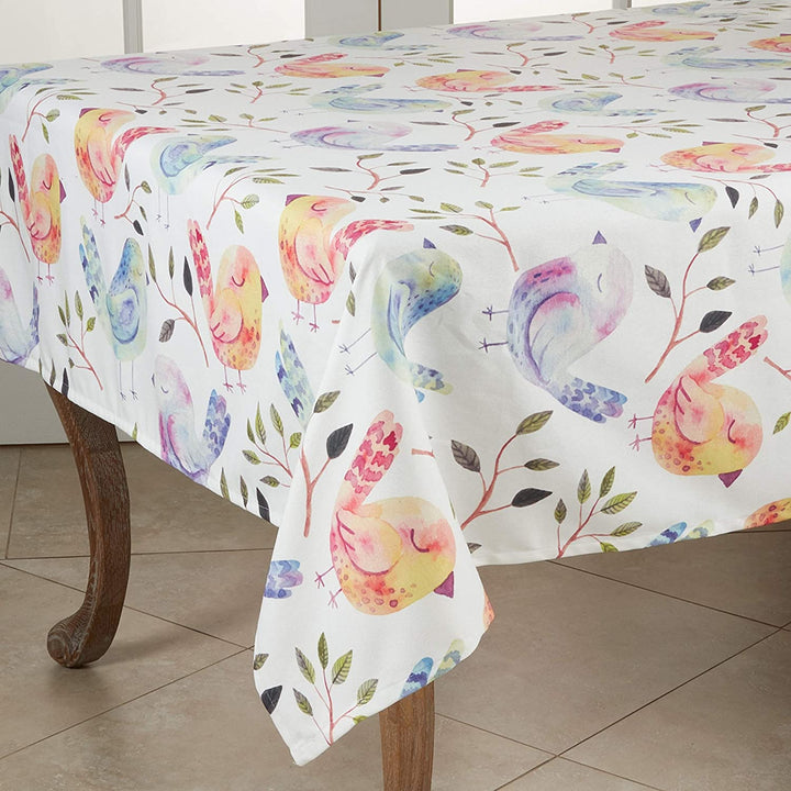 Flock Birds Design Tablecloth 55" Color Animal Modern