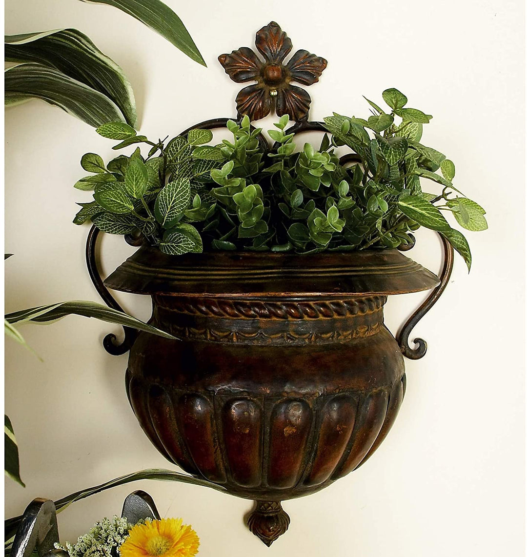 Traditional 18 Inch Dark Bronze Vase Shaped Wall Planter