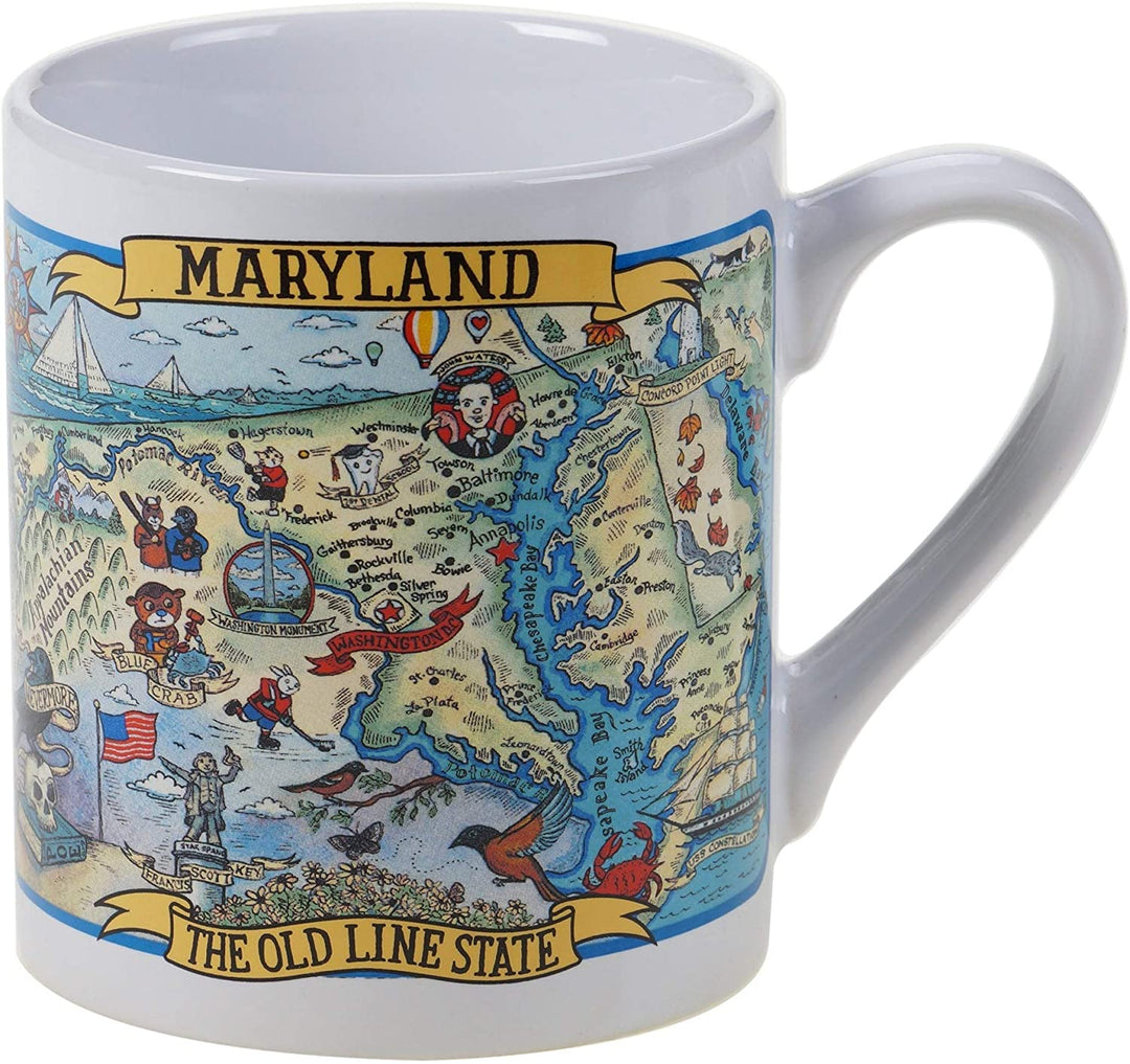 Maryland Souvenir 20 Oz Jumbo Mugs (Set 6) Blue Color