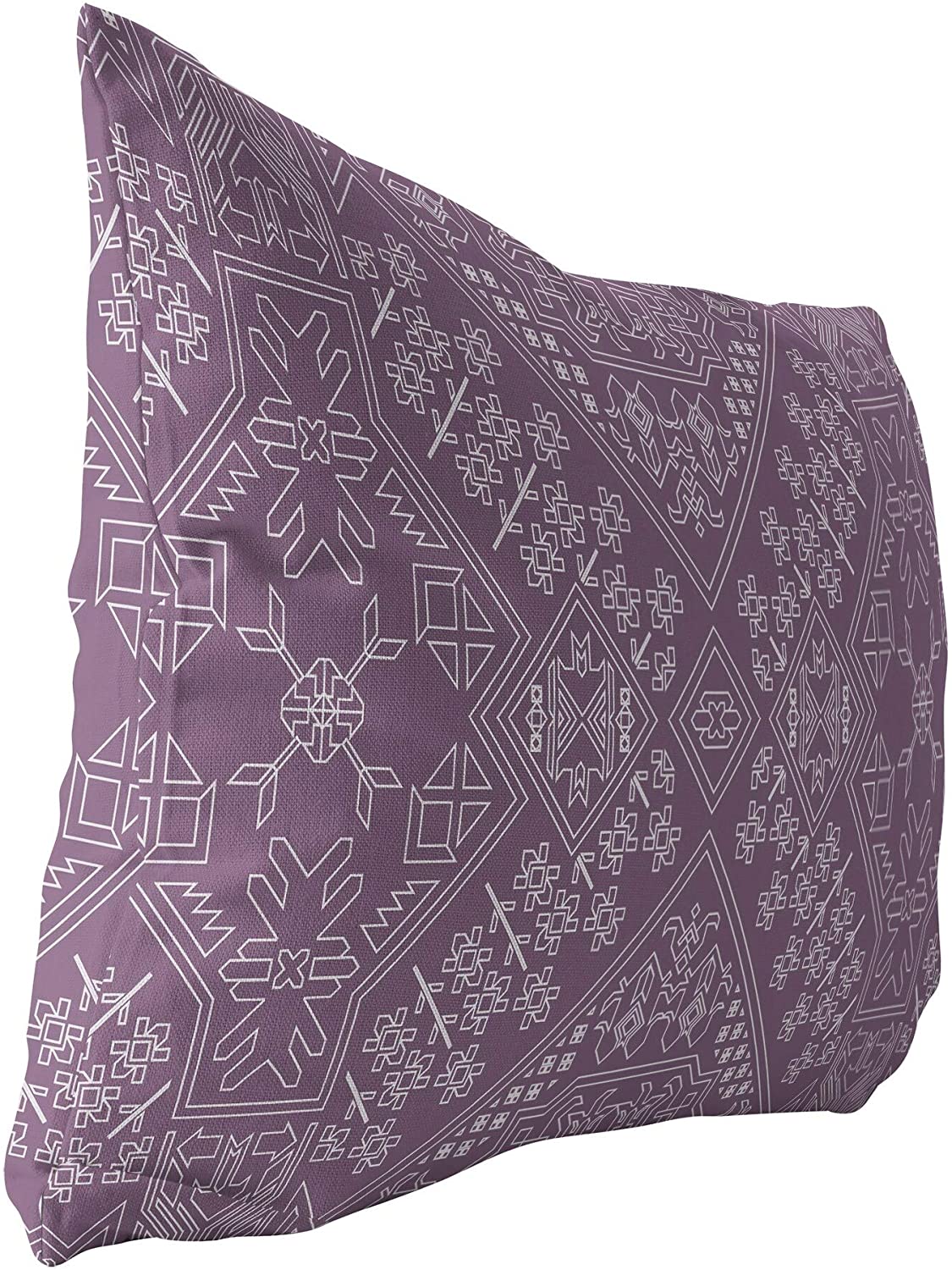 MISC Purple Indoor|Outdoor Lumbar Pillow 20x14 Purple Geometric Southwestern Polyester Removable Cover