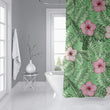 MISC Tropical Leaves Hibiscus Shower Curtain by 71x74 Green Floral Tropical Polyester
