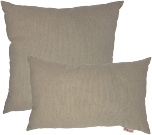 Sand Combo Outdoor Pillow 2 Pack Tan Solid Modern Contemporary Removable Cover