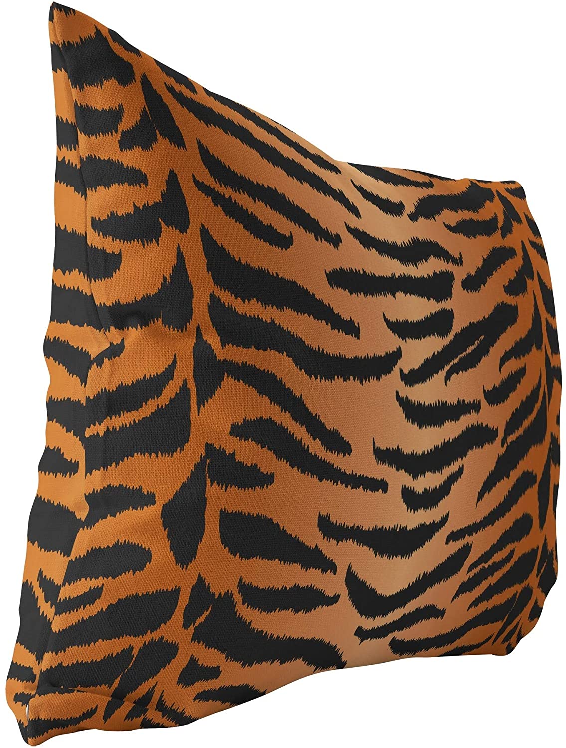 Tiger Natural Indoor|Outdoor Lumbar Pillow by Designs 20x14 Black Animal Modern Contemporary Polyester Removable Cover